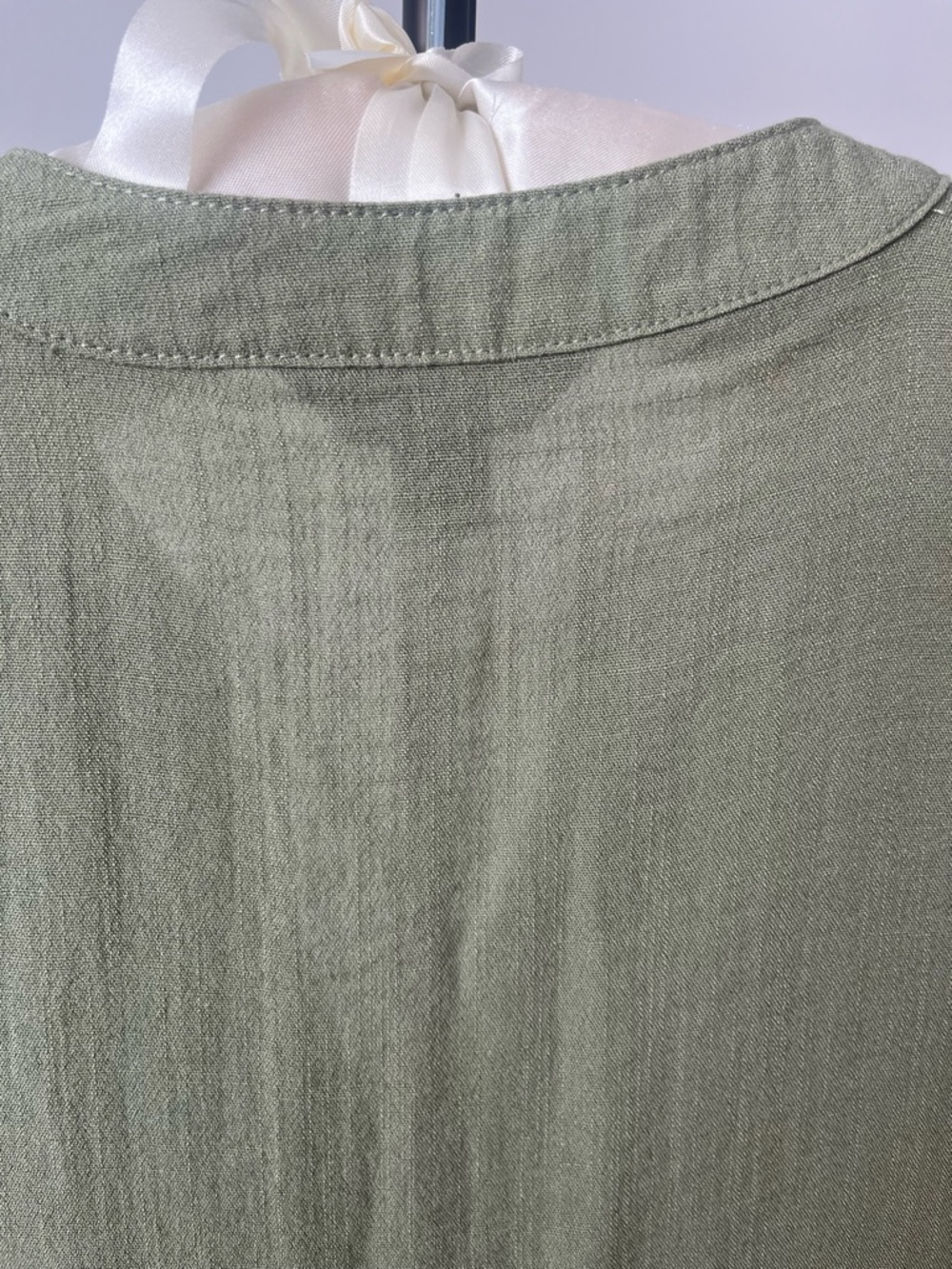 Rachel Roy Sage Green Short Sleeve Split-Neck Tunic Natural Vibe US S - Picture 5 of 13